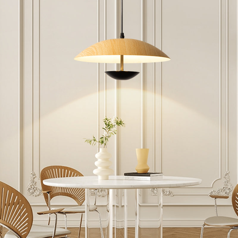 Valentina Modern LED Pendant Light White Wood Metal Bedroom