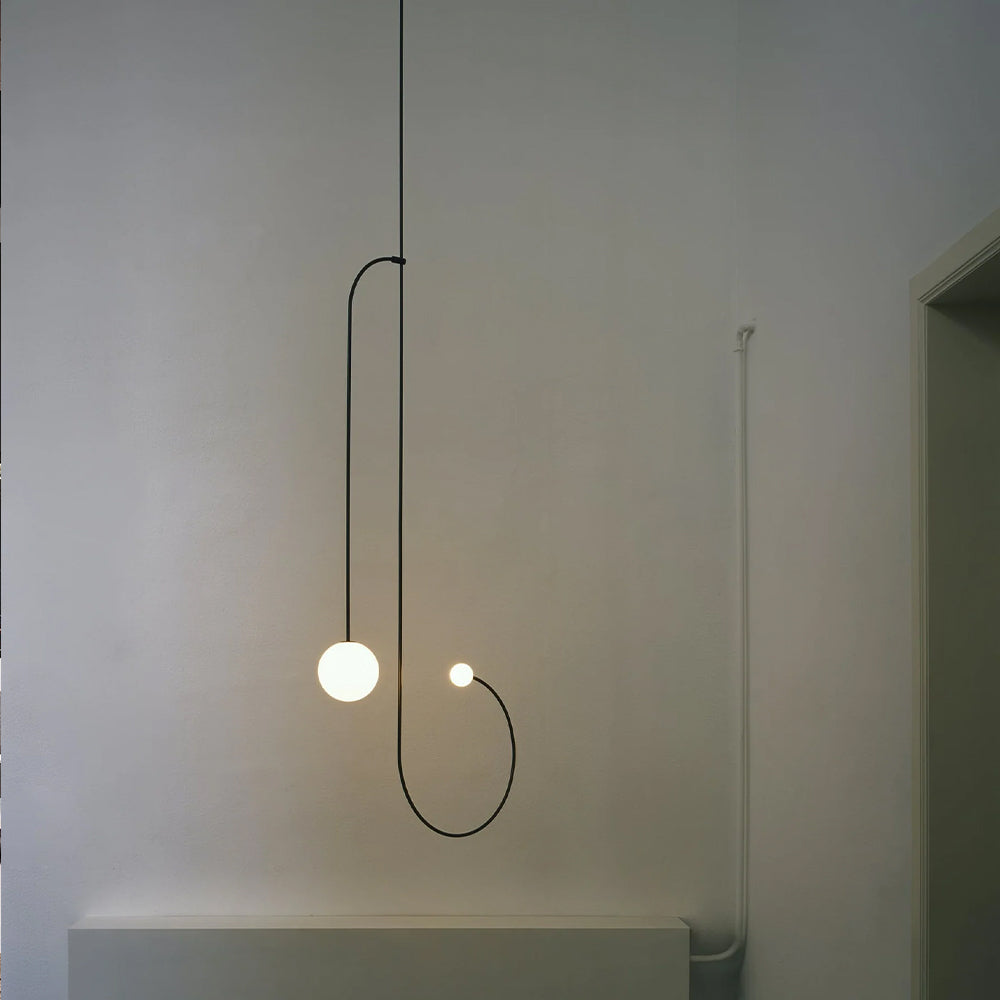 Arisha Minimalist Linear Mobile Pendant Light, Black