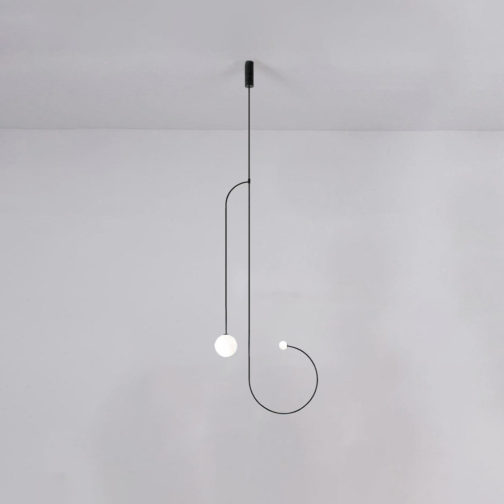 Arisha Minimalist Linear Mobile Pendant Light, Black