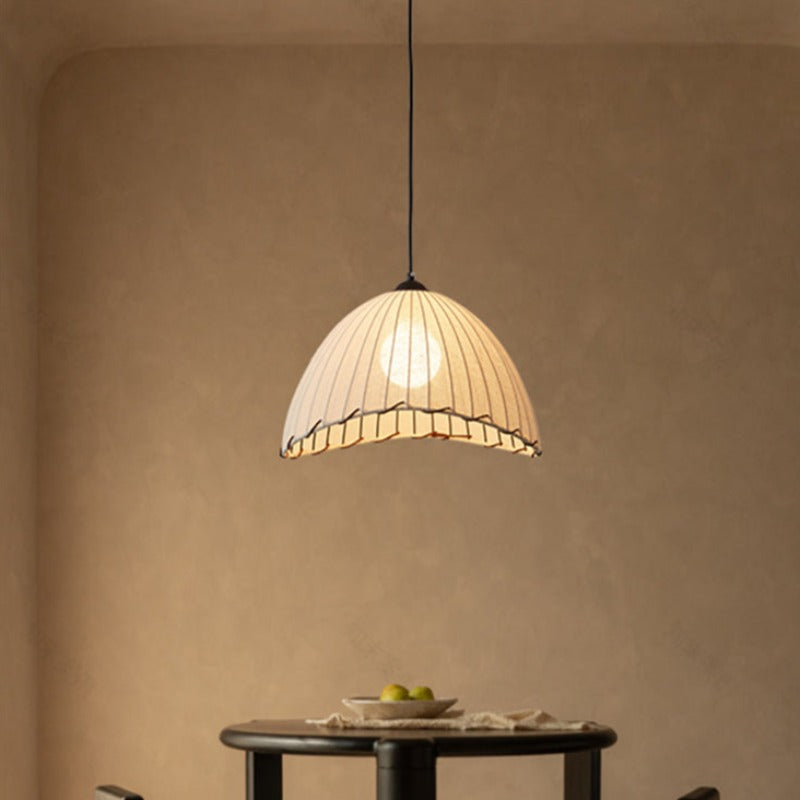 Ritta Boho Decorative LED Pendant Light Yellow Fabric Bedroom Restaurant