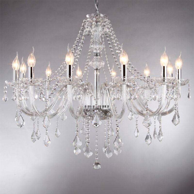 Silva Luxury Candlestick Clear Crystal Chandelier