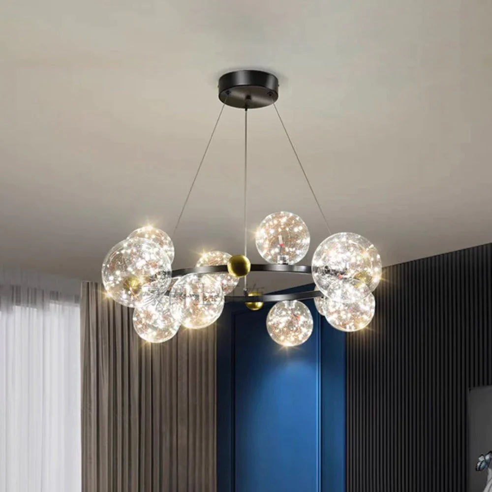 Valentina Art Deco Luminous Sphere Cluster Glass Pendant Light