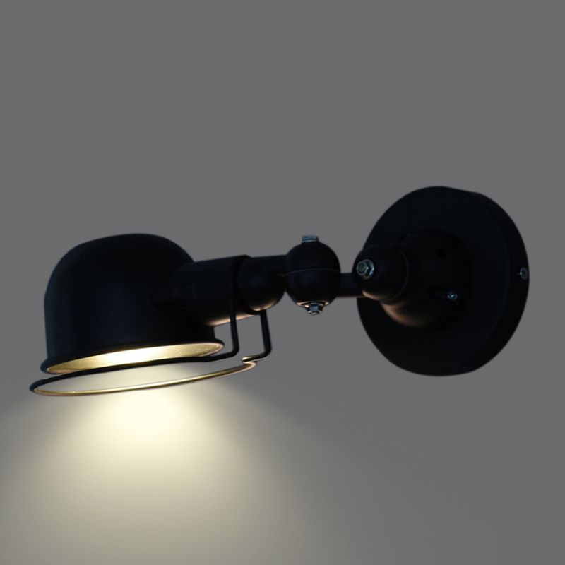 Epoch Wall Lamp Dome Modern, Metal Arm Adjustable, Black/White, Bedroom