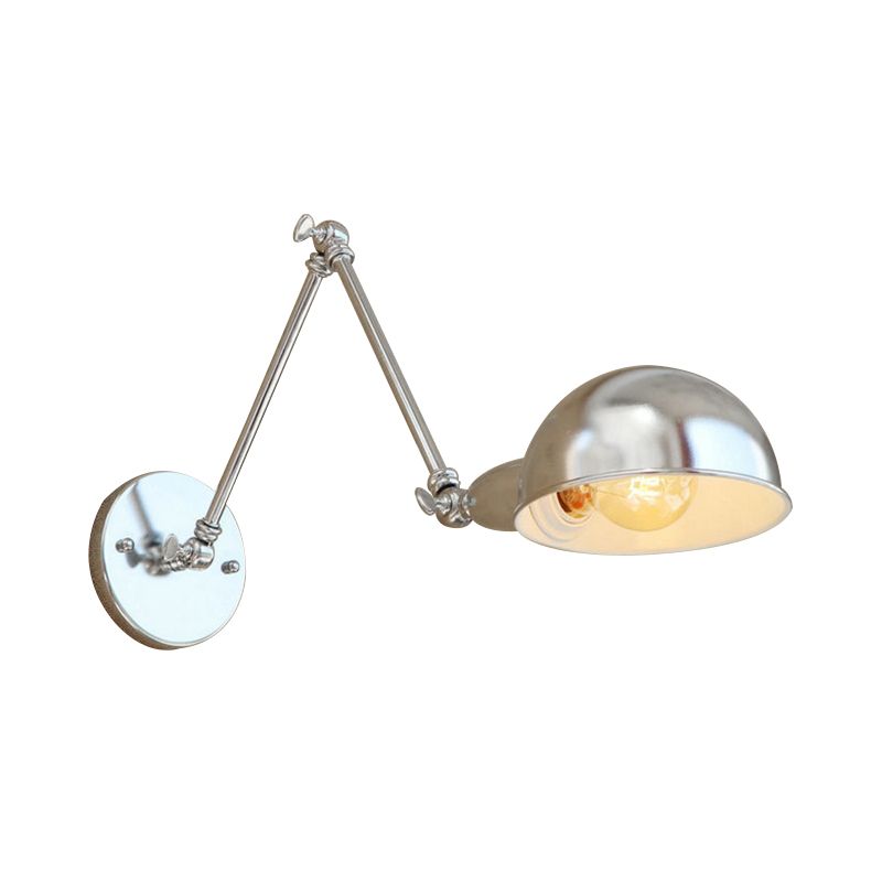 Epoch Wall Lamp Dome Minimalist, Adjustable Metal, Silver, Bedroom