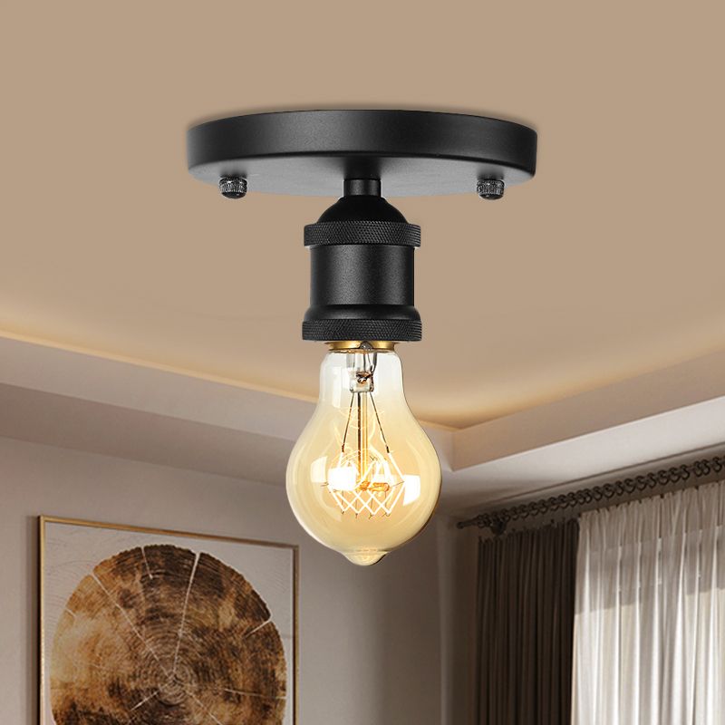 Silva Retro Vintage Bulb Semi-Flush Mount Ceiling Light