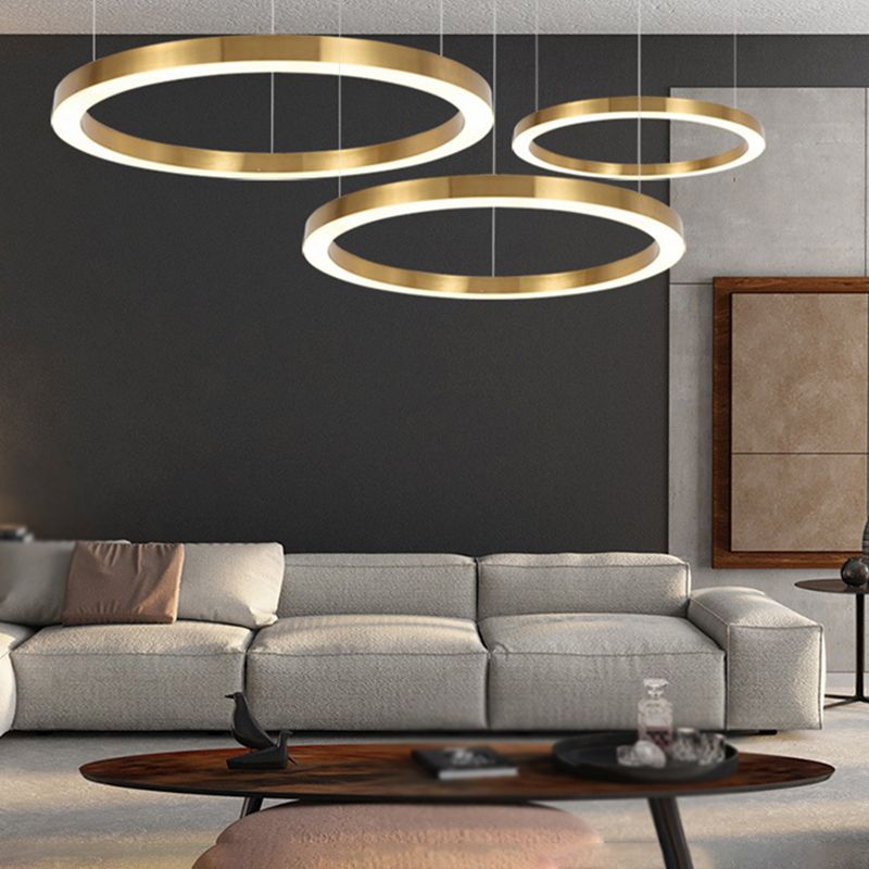 Arisha Modern Ring Metal Pendant Light, Gold