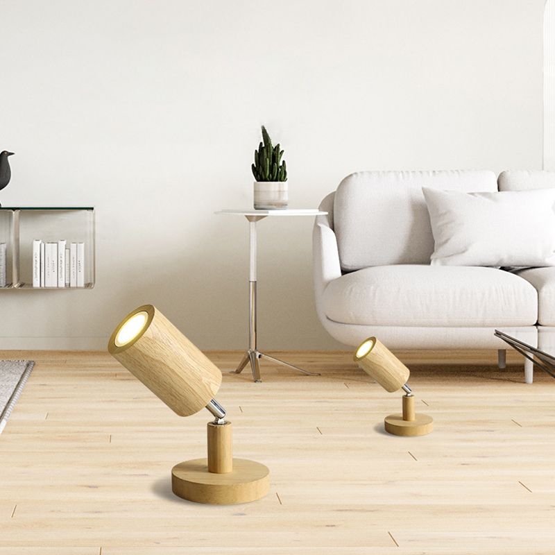Muto Modern LED Adjustable Ceiling Spotlight, Wood