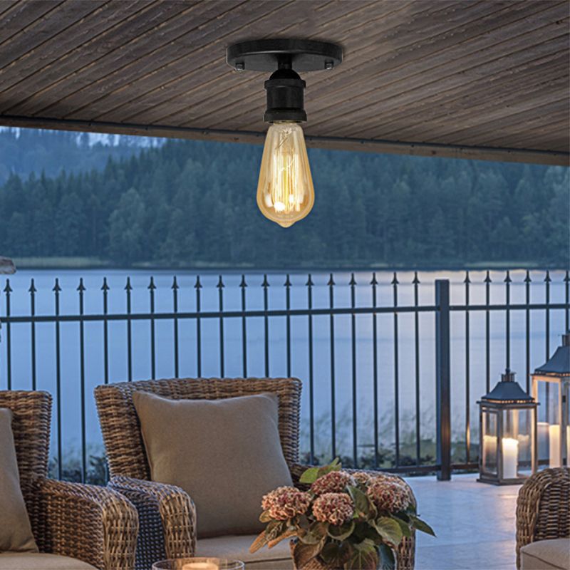 Silva Retro Vintage Bulb Semi-Flush Mount Ceiling Light