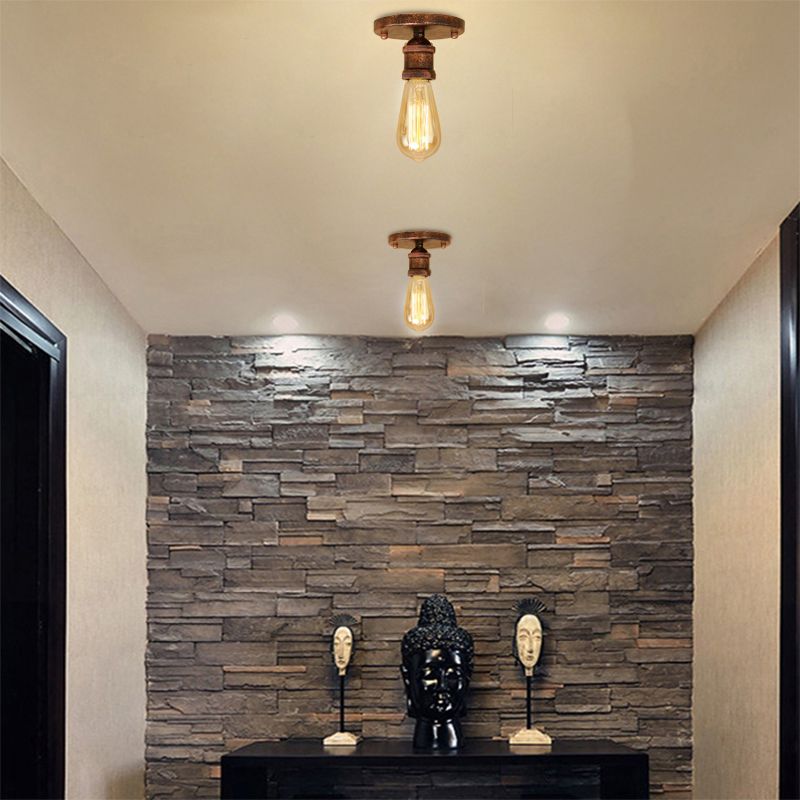 Silva Retro Vintage Bulb Semi-Flush Mount Ceiling Light