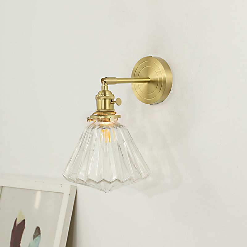 Valentina Luxury Globe/Flower Glass Vanity Wall Lamp, Gold, Bedroom