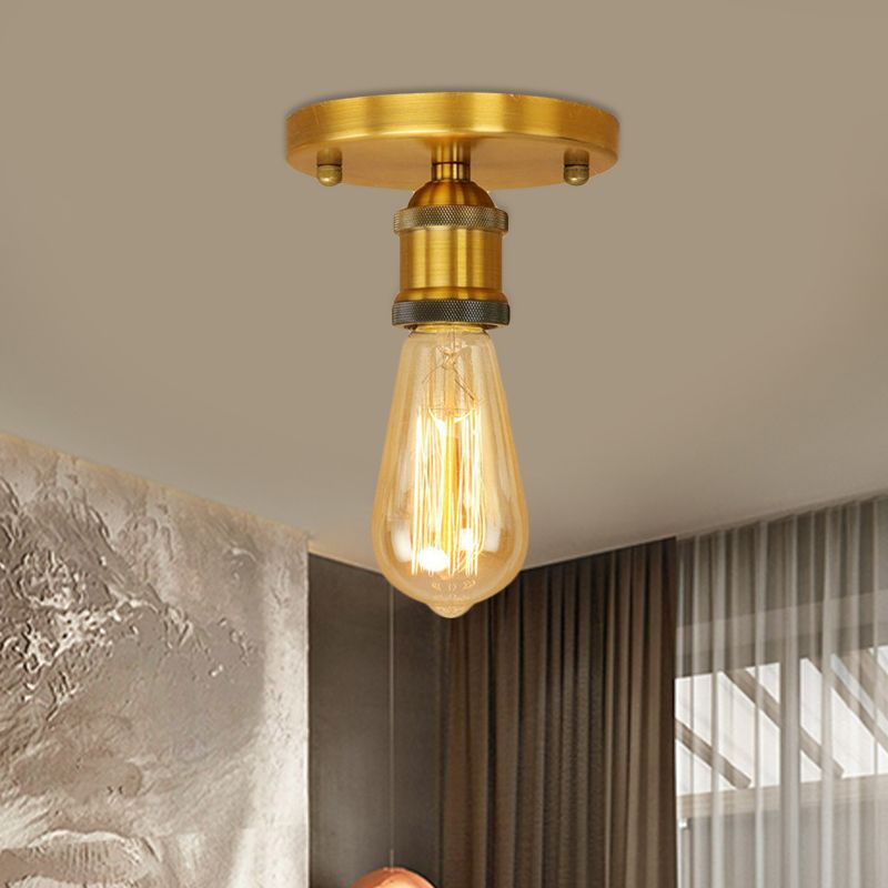 Silva Retro Vintage Bulb Semi-Flush Mount Ceiling Light
