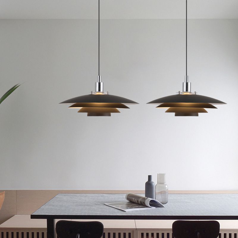 Arisha Contemporary Minimalist Frisbee Shaped Metal Pendant Light