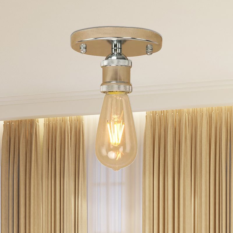Silva Retro Vintage Bulb Semi-Flush Mount Ceiling Light