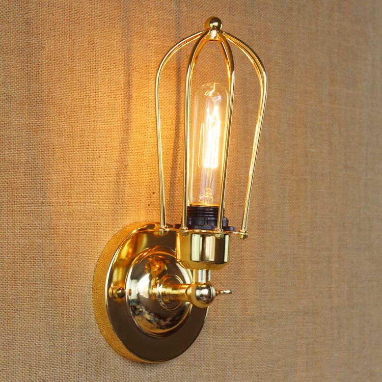 Silva Vintage Iron Wall Lamp, Black/Rust/Bronze/Gold/Silver