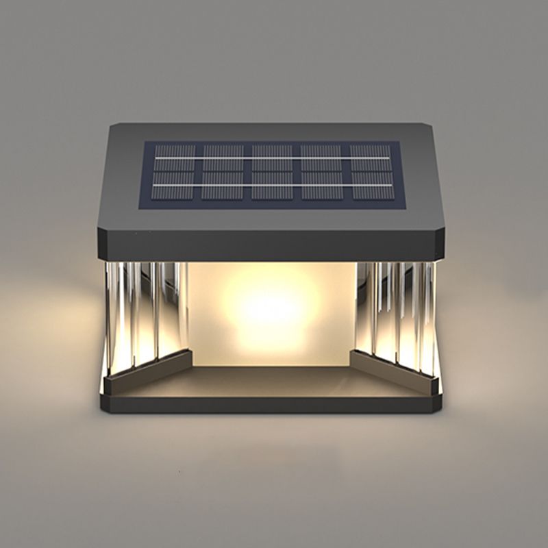 Ray Contemporary LED Rectangular Metal Wall Lamp Post, Black