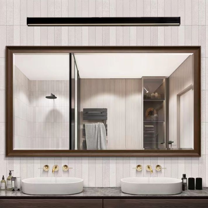 Arisha Minimalist Black Bar Mirror Front Vanity Wall Lamp, Metal/Acrylic