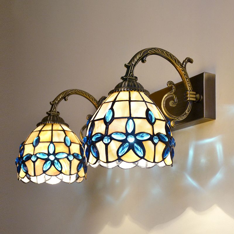 Arisha Vintage Flower Shaped Metal/Glass bedroom wall lamp