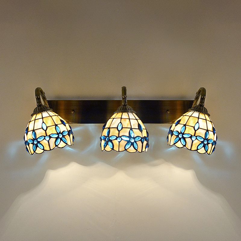 Arisha Vintage Flower Shaped Metal/Glass bedroom wall lamp