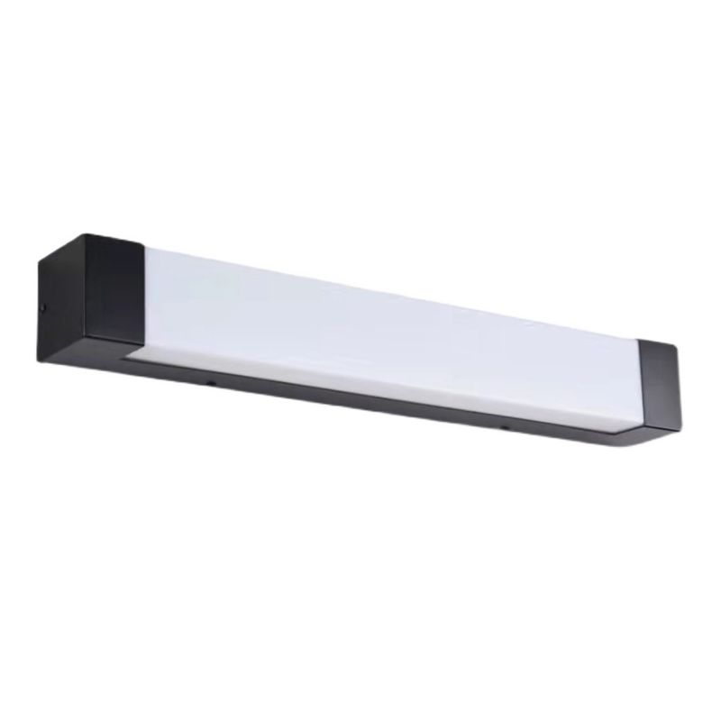 Ray Minimalist Linear Metal Outdoor Wall Lamp, Black