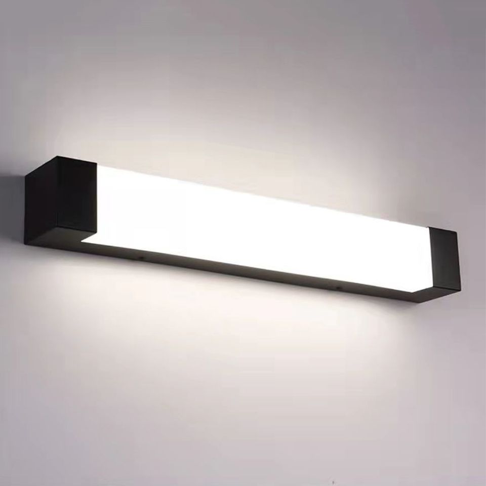 Ray Minimalist Linear Metal Outdoor Wall Lamp, Black