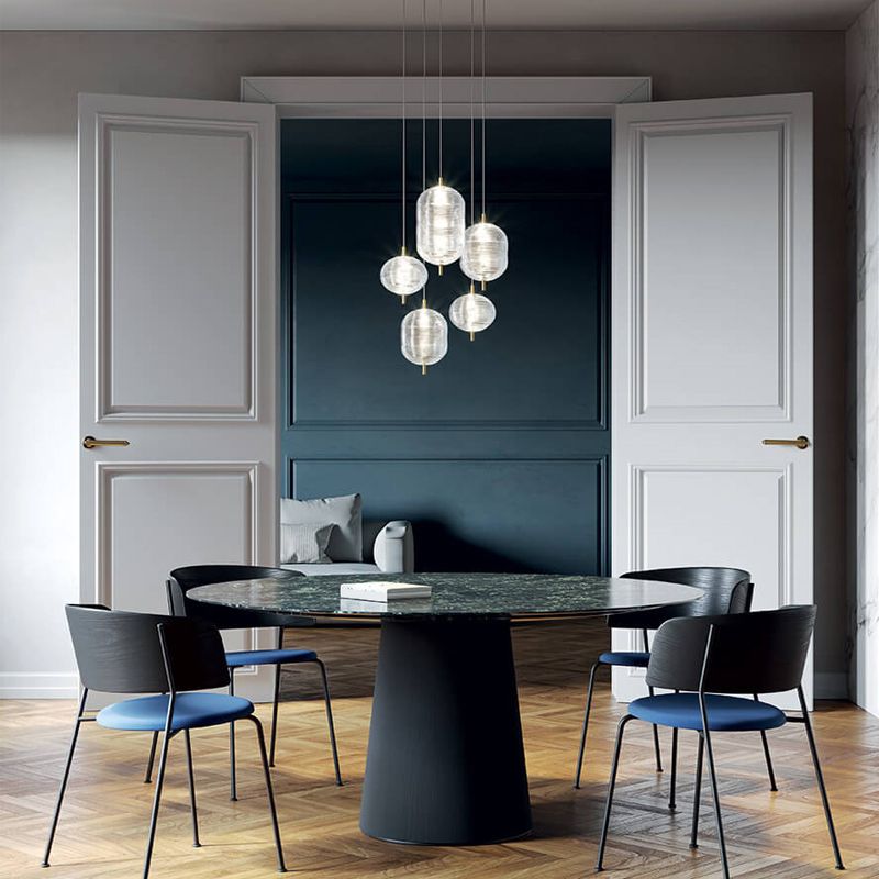Valentina Designer Art Modern Pendant Light, Black/Gold