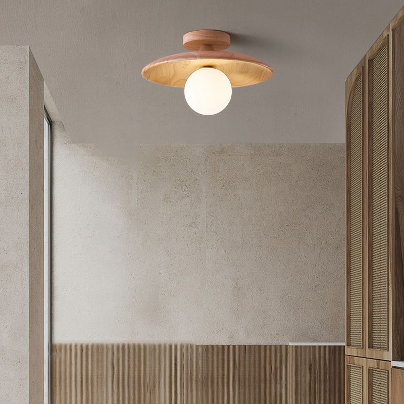 Muto Flush Mount Ceiling Light Natural/Walnut