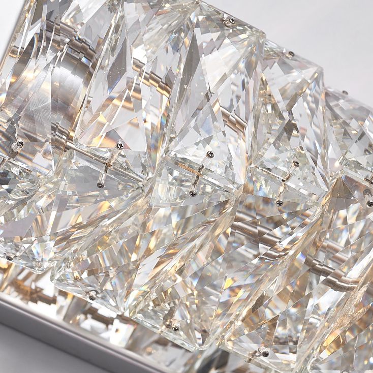 Kristy Modern Rectangular Vanity Metal Crystal LED Wall Lamp