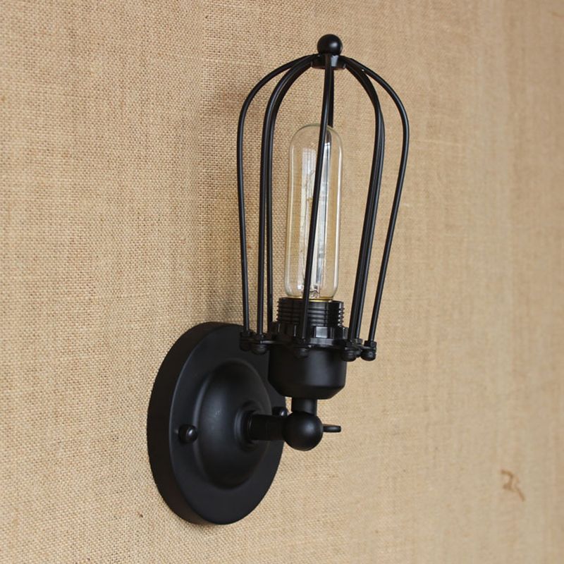 Silva Vintage Iron Wall Lamp, Black/Rust/Bronze/Gold/Silver