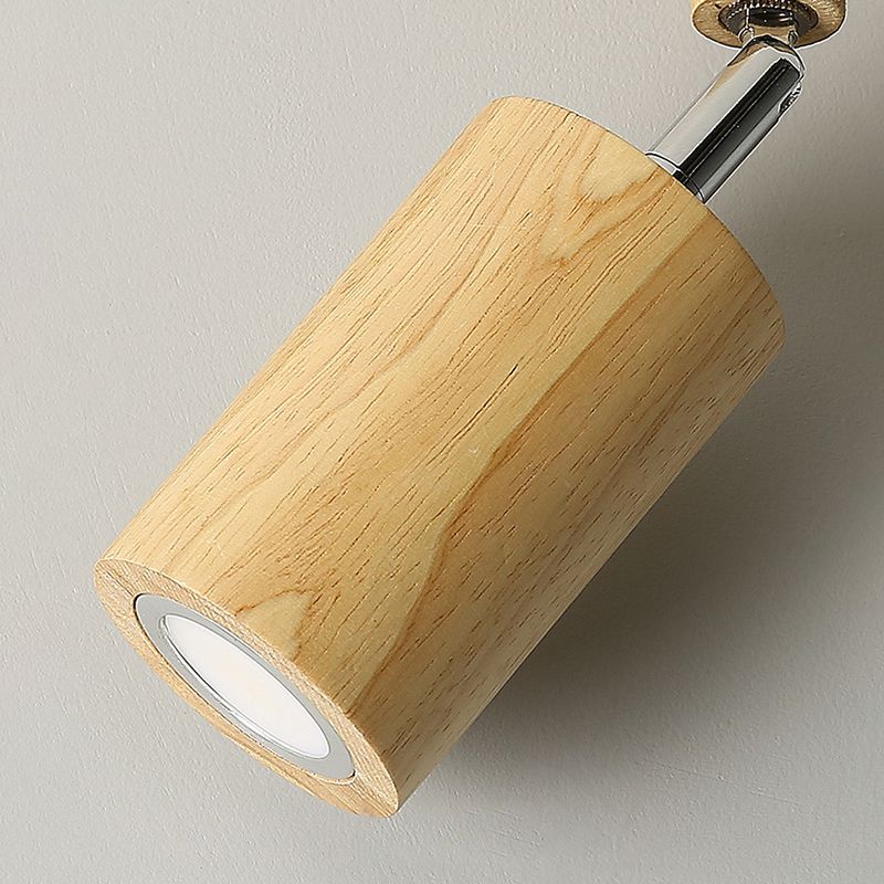 Muto Modern LED Adjustable Ceiling Spotlight, Wood