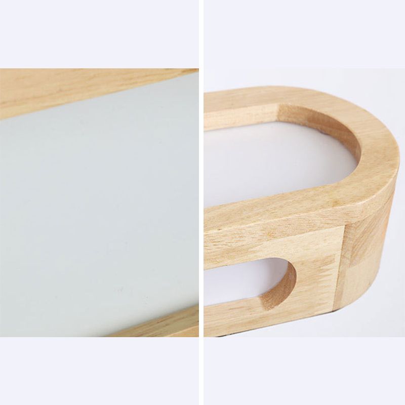 Muto Rectangular Wooden Energy Saving Oblong Wall Lamp