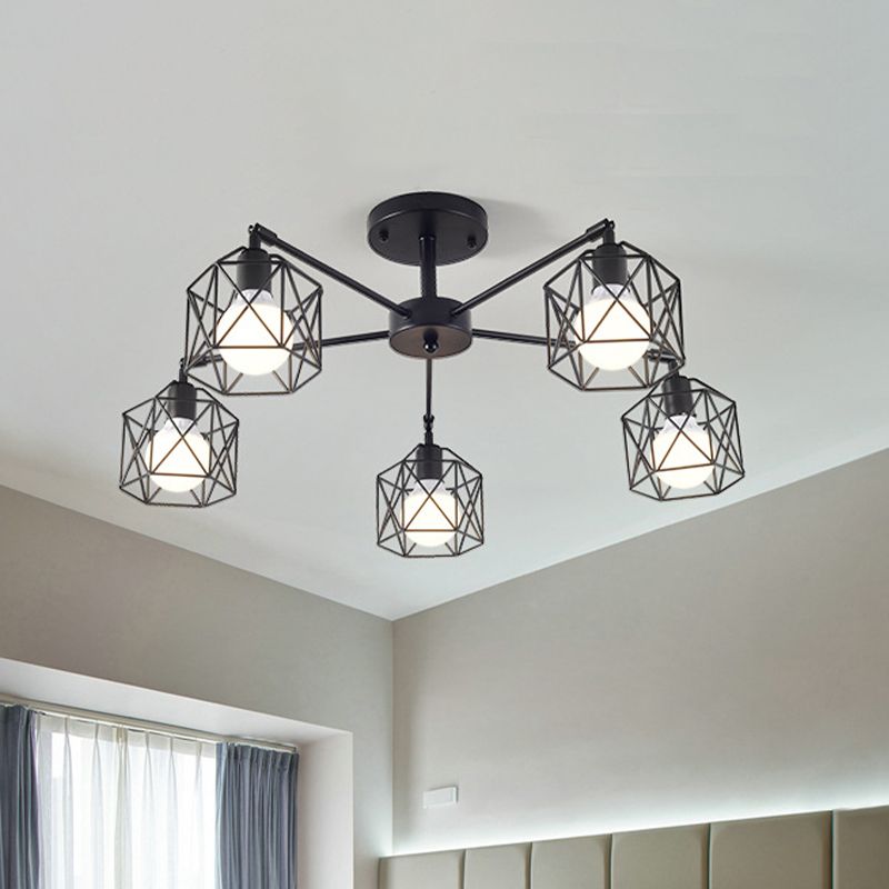 Arisha Black Semi-Flush Mount Ceiling Light