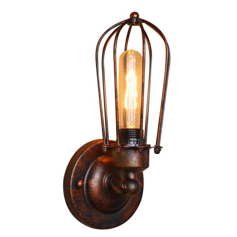 Silva Vintage Iron Wall Lamp, Black/Rust/Bronze/Gold/Silver