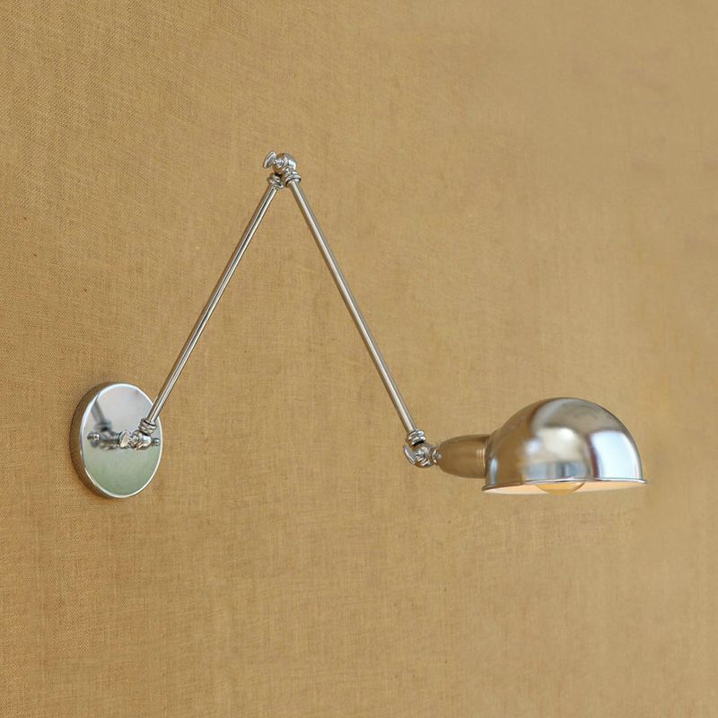 Epoch Wall Lamp Dome Minimalist, Adjustable Metal, Silver, Bedroom
