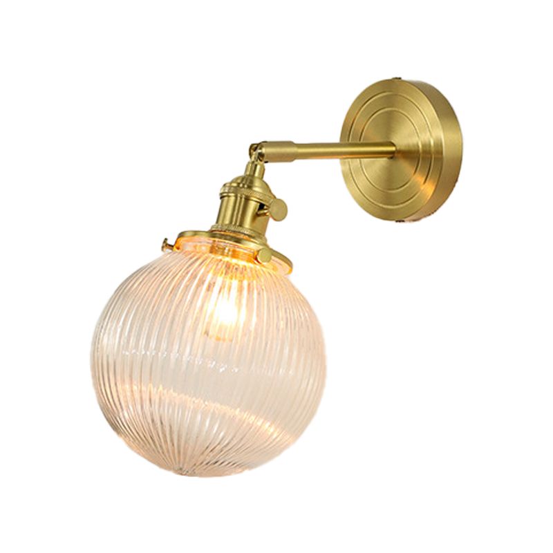Valentina Luxury Globe/Flower Glass Vanity Wall Lamp, Gold, Bedroom