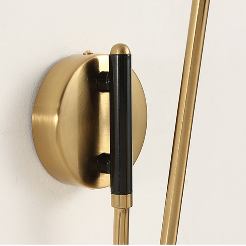 Epoch Industrial Swing Arm Vanity Wall Lamp, Black/Gold