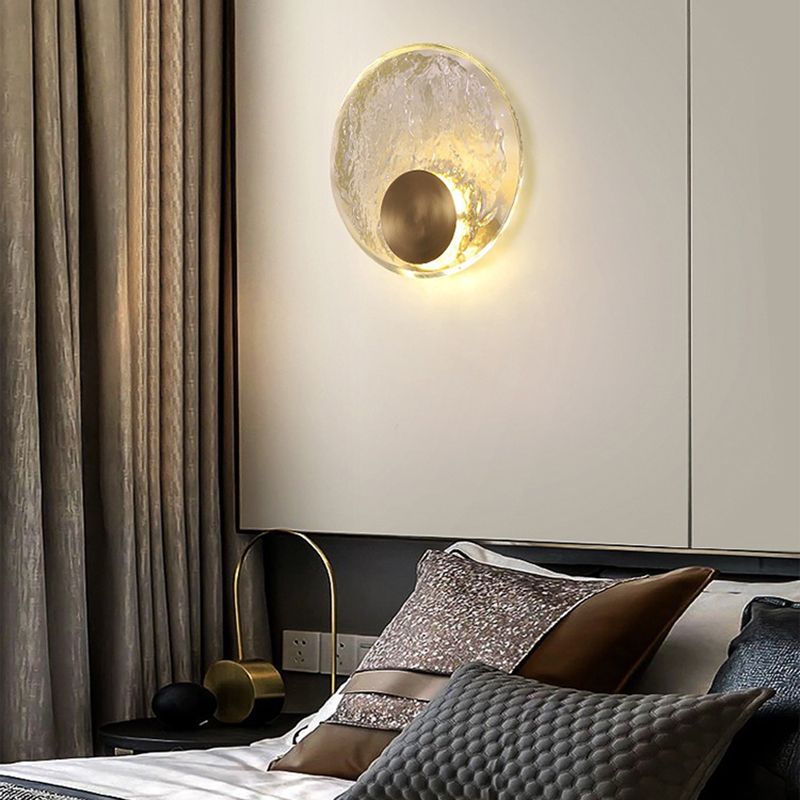 Kristy Art Deco Globe Crystal&Metal Bedroom Wall Lamp, Gold