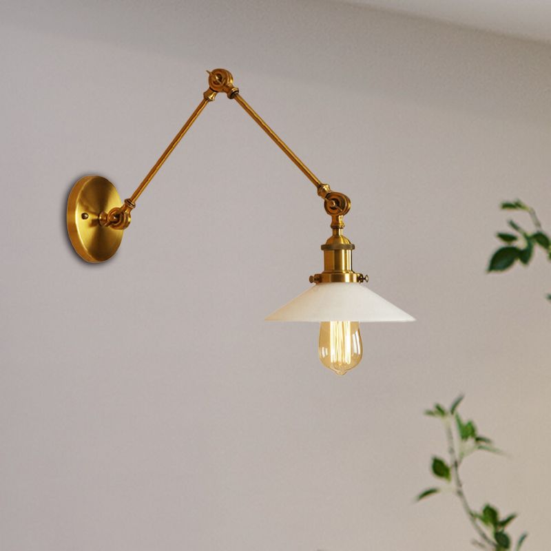 Silva Wall Lamp Retro Saucer Lampshade Metal Adjustable 2 Color, Bedroom