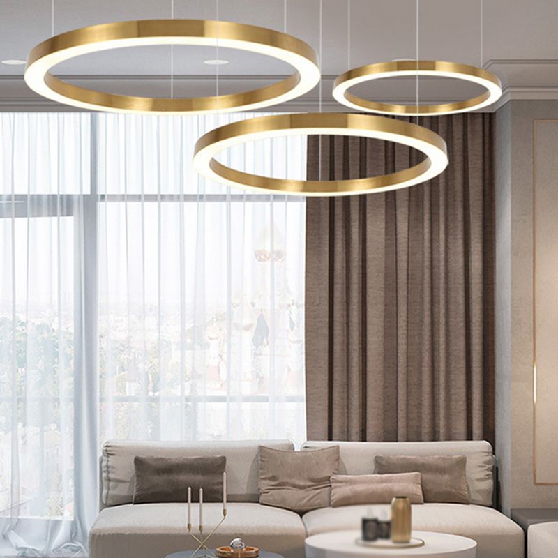 Arisha Modern Ring Metal Pendant Light, Gold