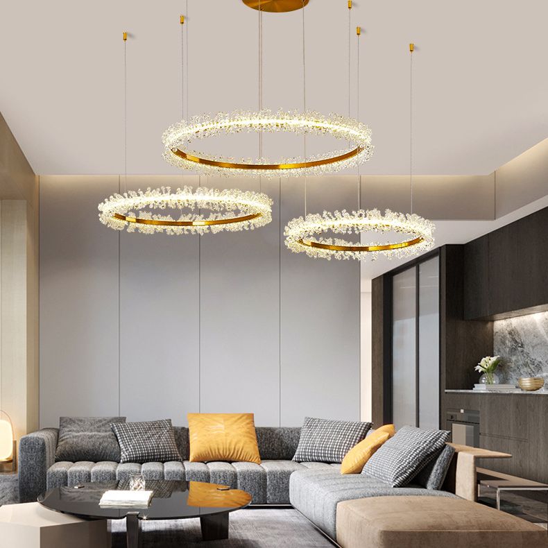 Kristy Luxury Circular Crystal Tassel Pendant Light