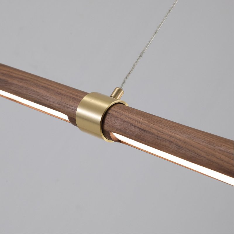 Muto Modern Minimalist Pendant Light, Metal Water Transfer Wood