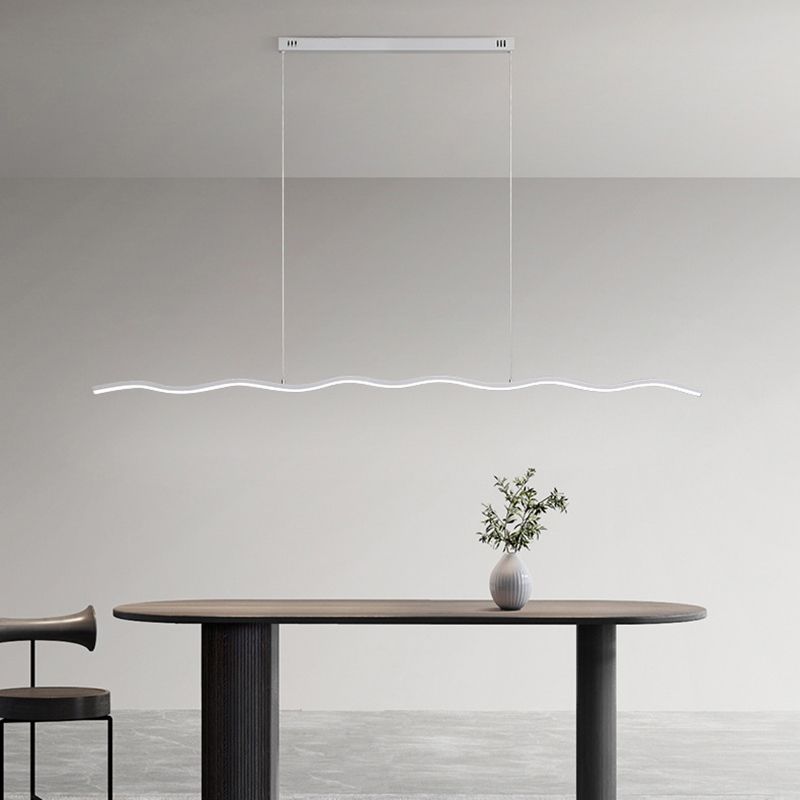 Arisha Wave Linear Pendant Light, Black/White