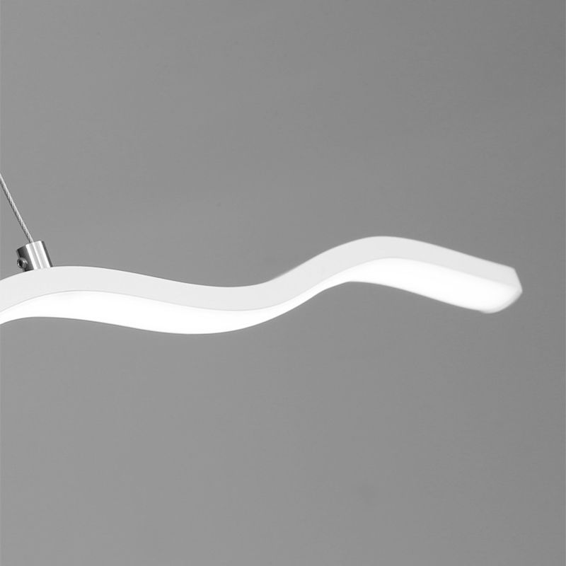 Arisha Wave Linear Pendant Light, Black/White