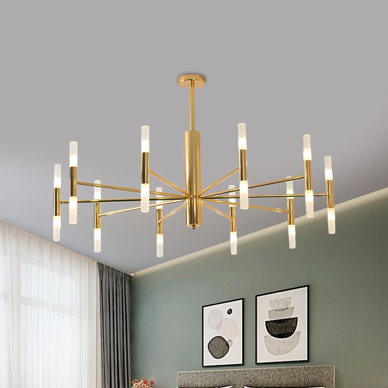 Kristy Modern Cylindrical Metal Chandelier, Gold