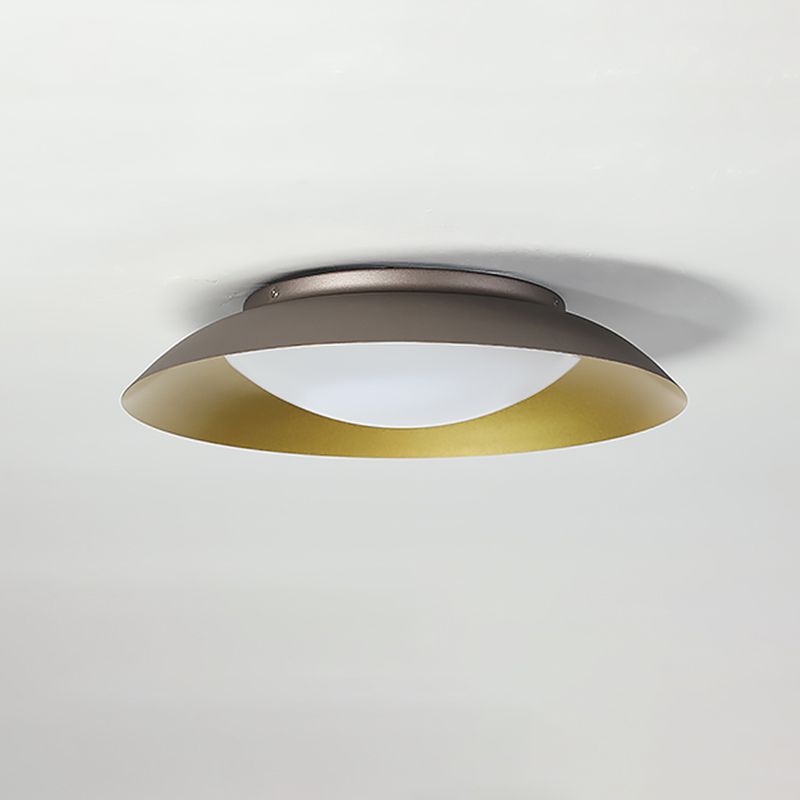 Arisha Round Metal Flush Mount Ceiling Light, Brass