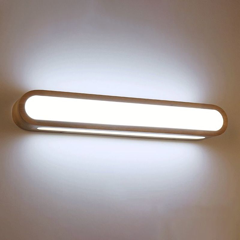 Muto Rectangular Wooden Energy Saving Oblong Wall Lamp