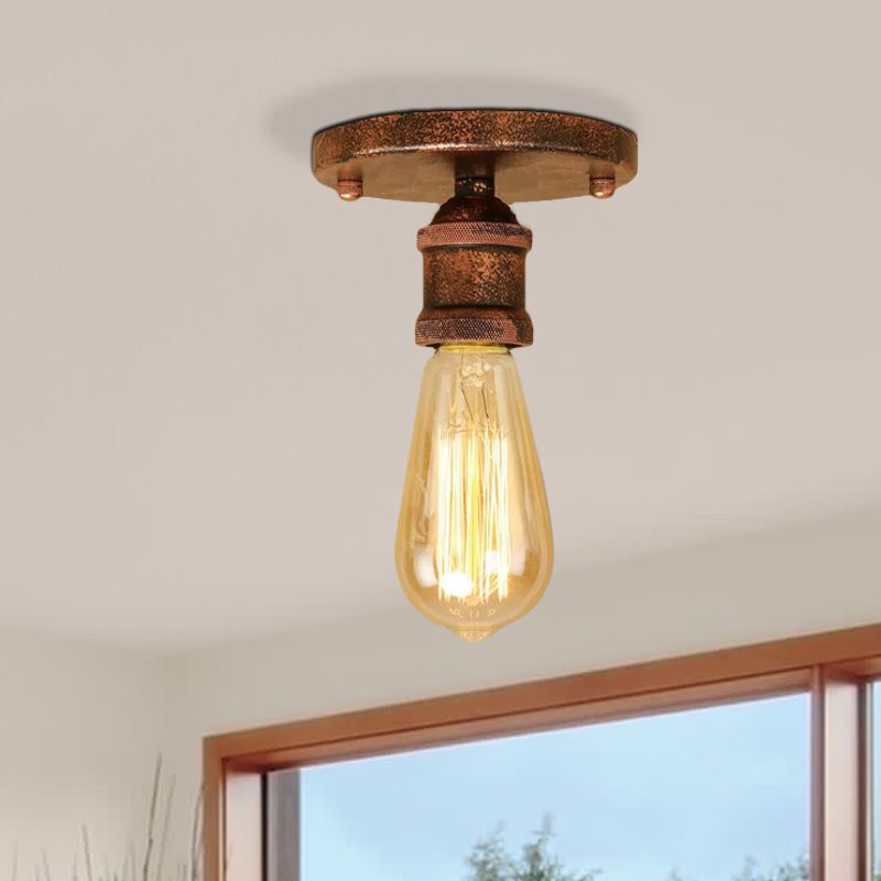Silva Retro Vintage Bulb Semi-Flush Mount Ceiling Light