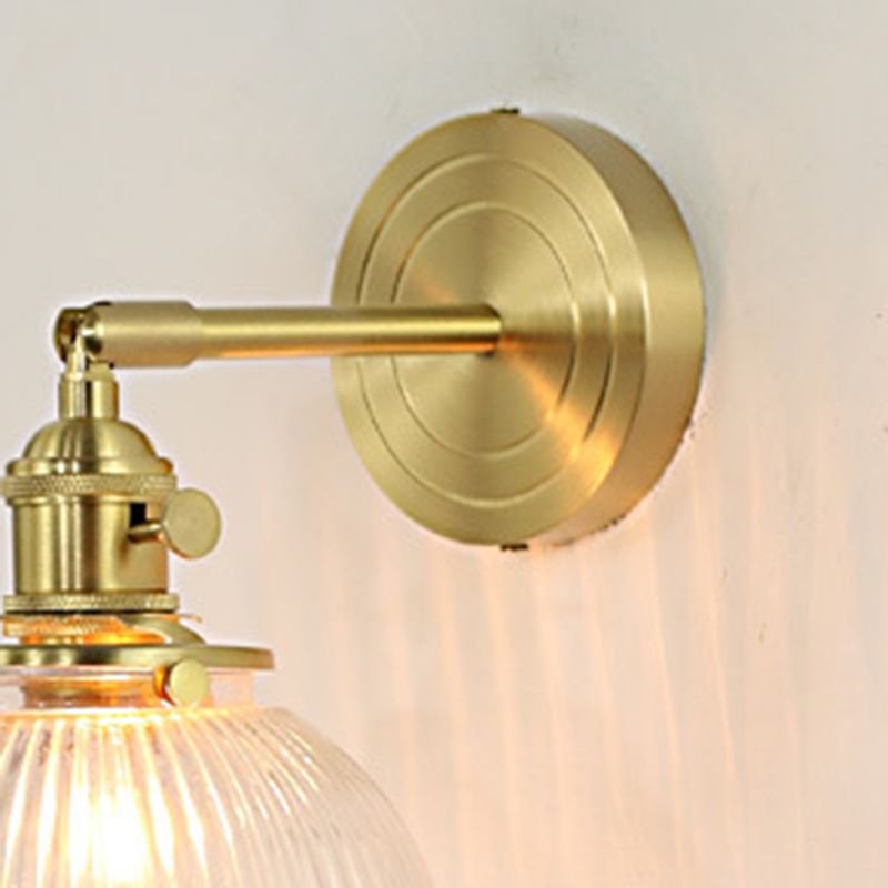 Valentina Luxury Globe/Flower Glass Vanity Wall Lamp, Gold, Bedroom