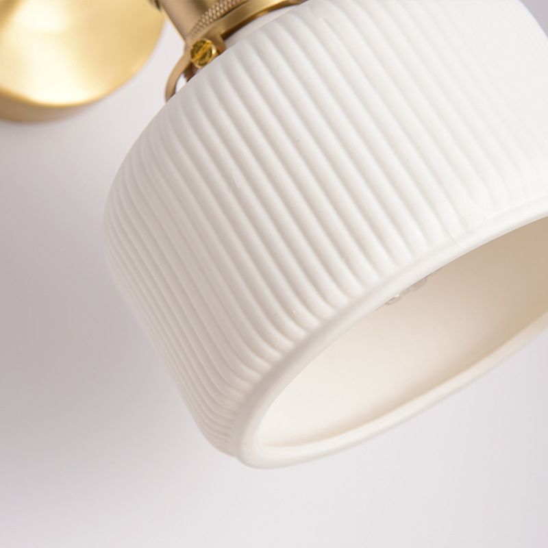 Arisha Vintage Column Ceramic Vanity Light, White, Bedroom