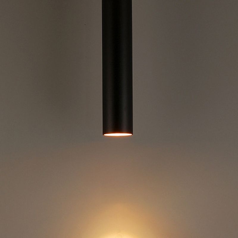 Arisha Modern Cylinder Shape Linear Pendant Light Black Metal