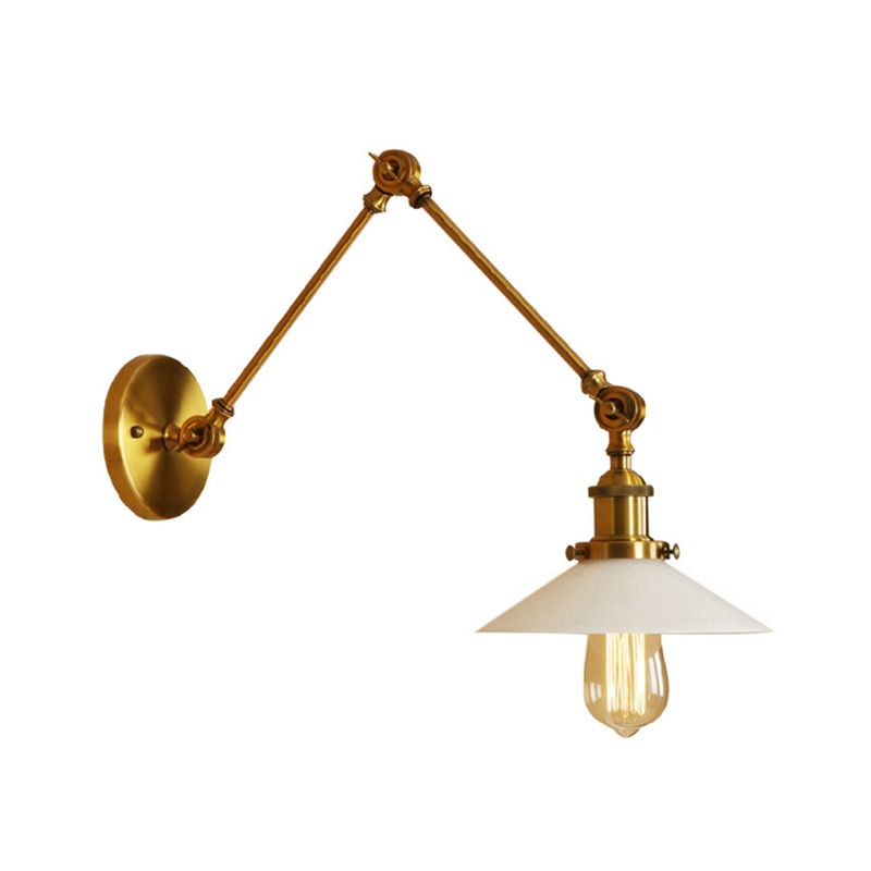 Silva Wall Lamp Retro Saucer Lampshade Metal Adjustable 2 Color, Bedroom